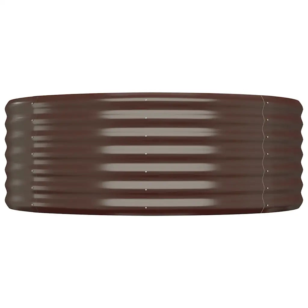 Letto Giardino Acciaio Verniciato Polvere 100x100x36cm Marrone