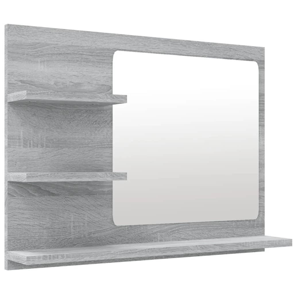 Specchio da bagno 60 x 10,5 x 45 cm in legno ingegnerizzato grigio 02_0006901