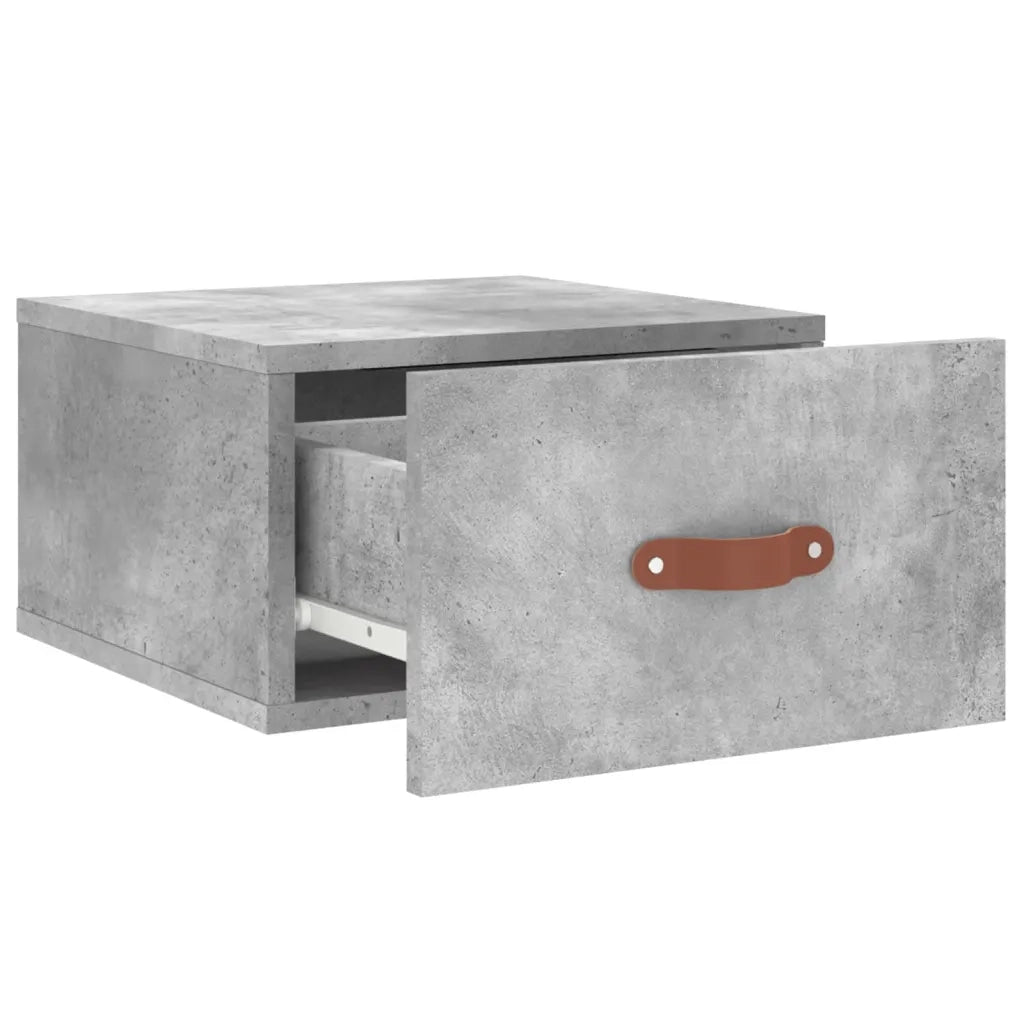 Comodino | Armadio da Notte | Mobiletto da notte a Muro Grigio Cemento 35x35x20 cm