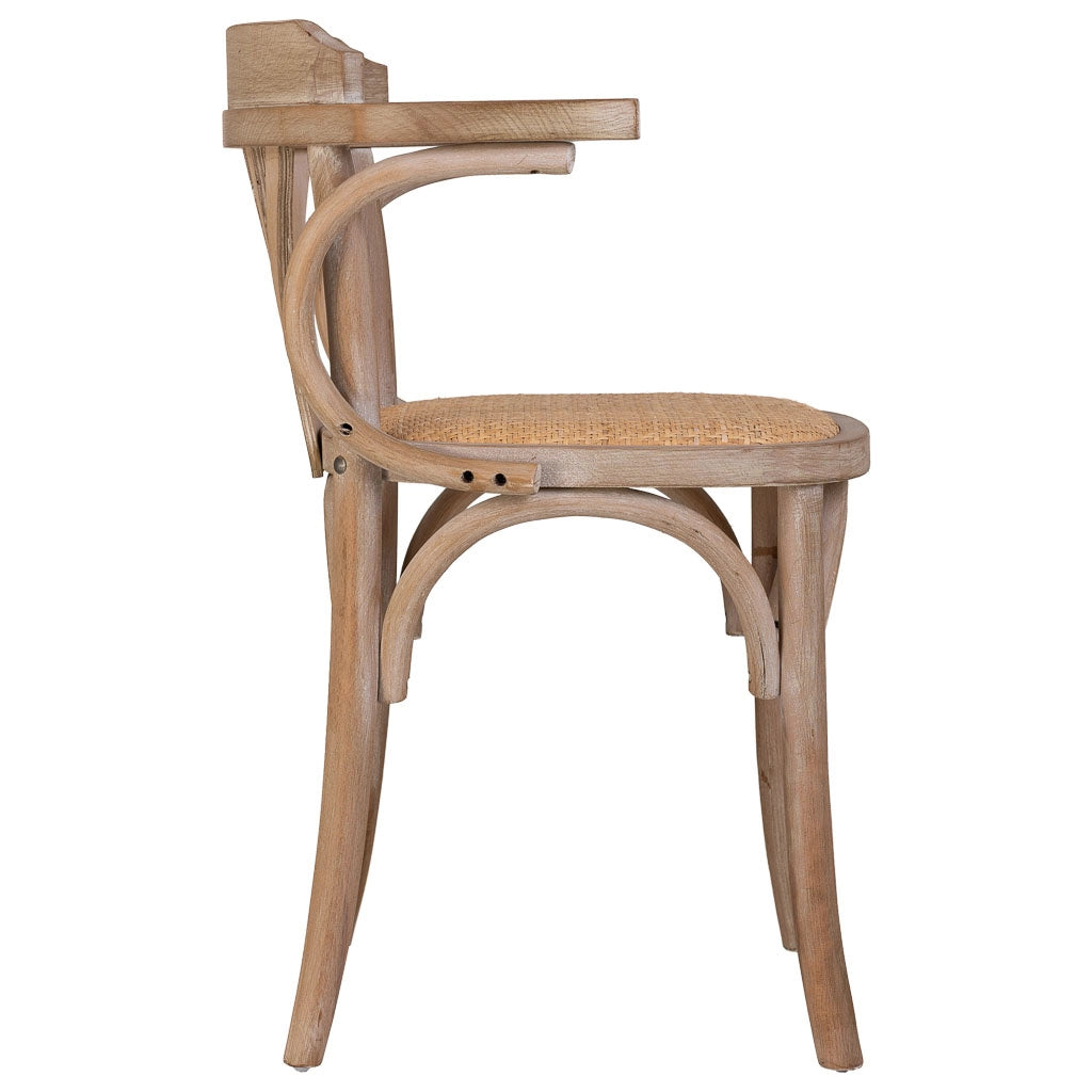Sedia in legno e seduta in rattan 40x40x80h cm