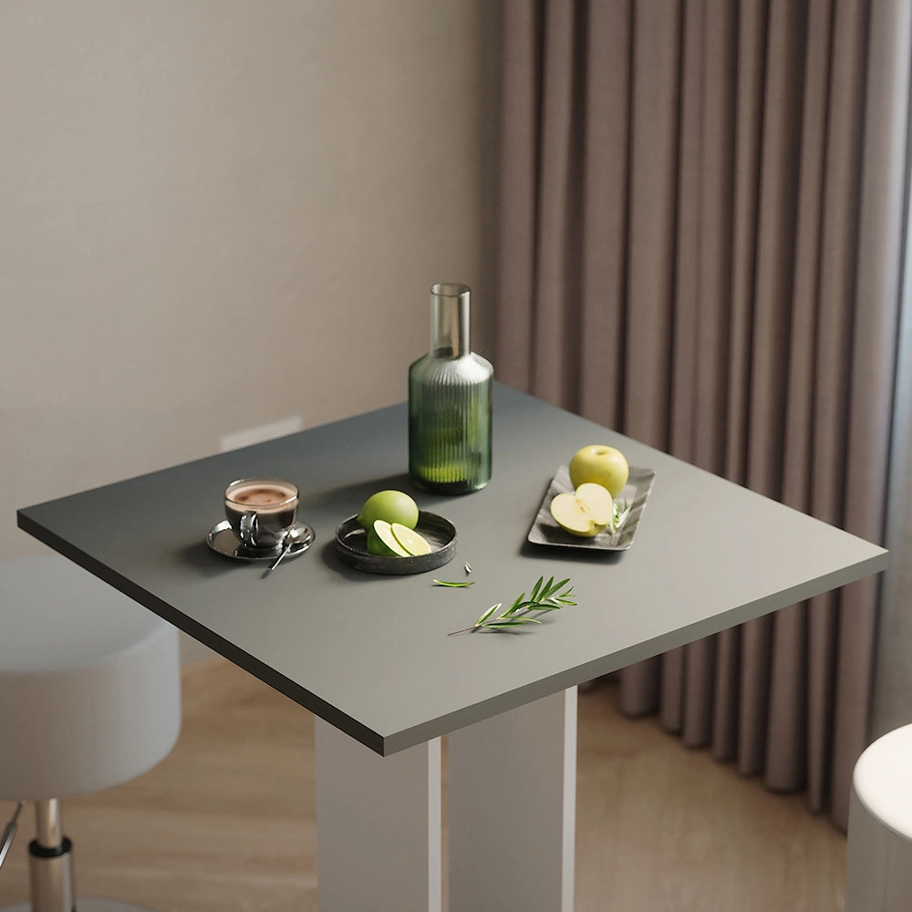 Vicco Set di tavoli da pranzo Bianco/antracite 65 x 65 cm con 2 sgabelli