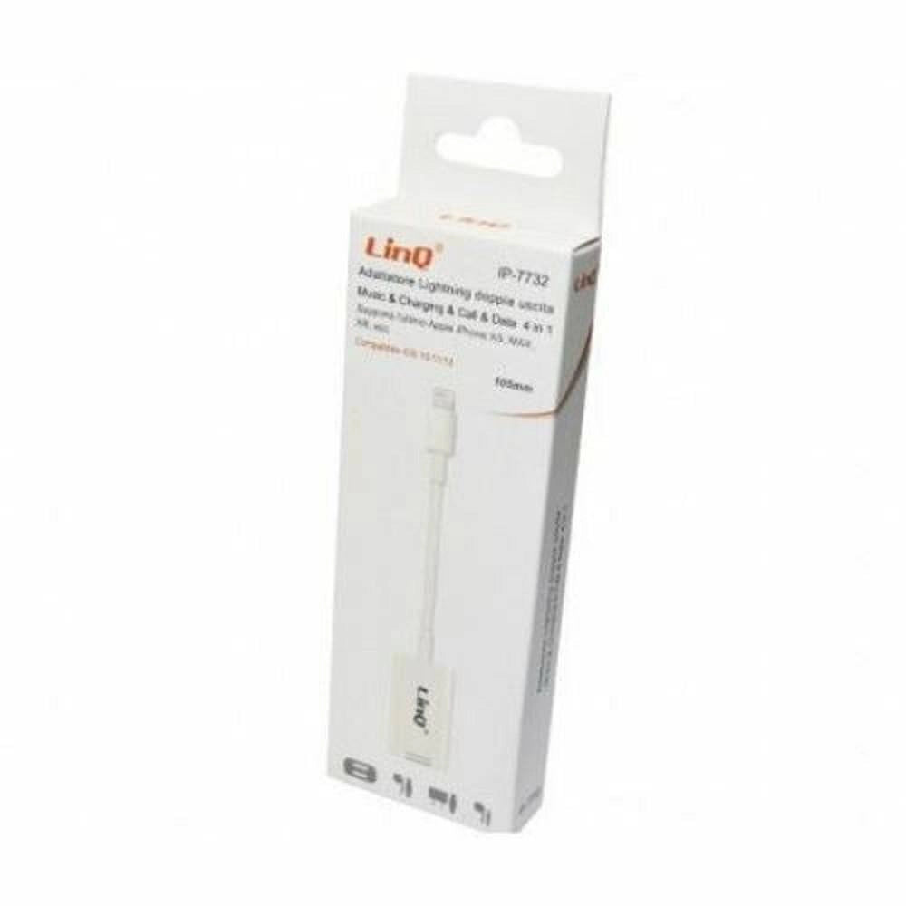 Trade Shop - Cavo Adattatore Doppia Uscita Lightning Femmina Musica Chiamate Ricarica Ip-7732 -