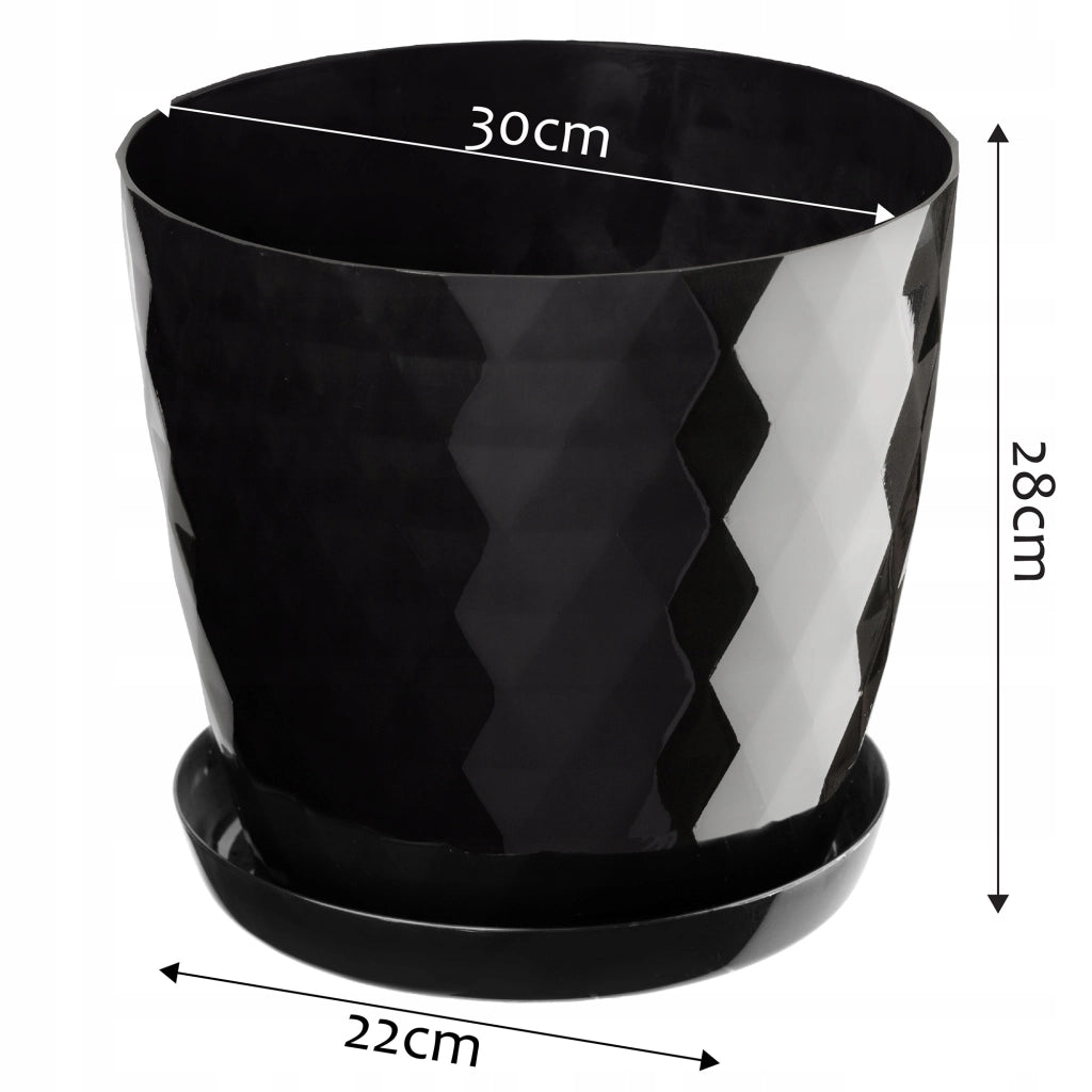 Copertura in plastica con supporto per vaso da fiori KADAX, 30 cm, nera.