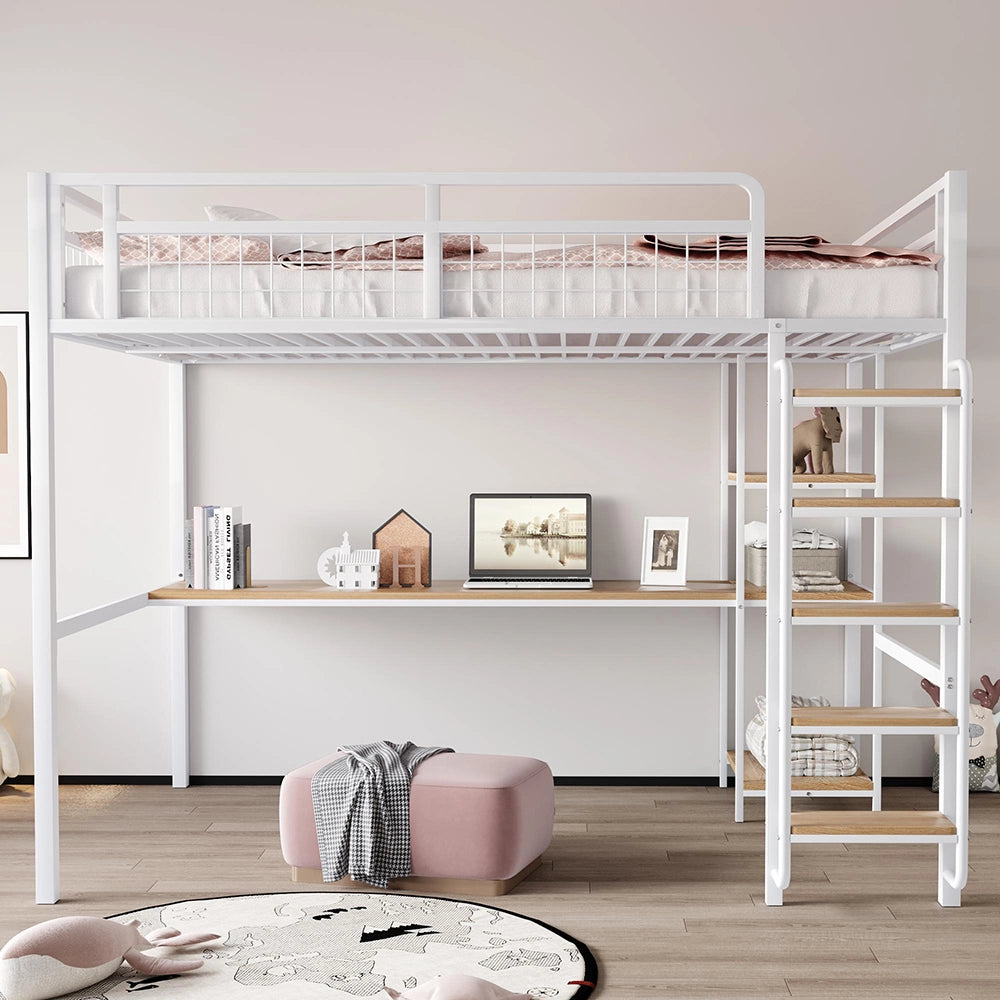 Letto a castello - Xylo - 140x200 cm metallo bianco