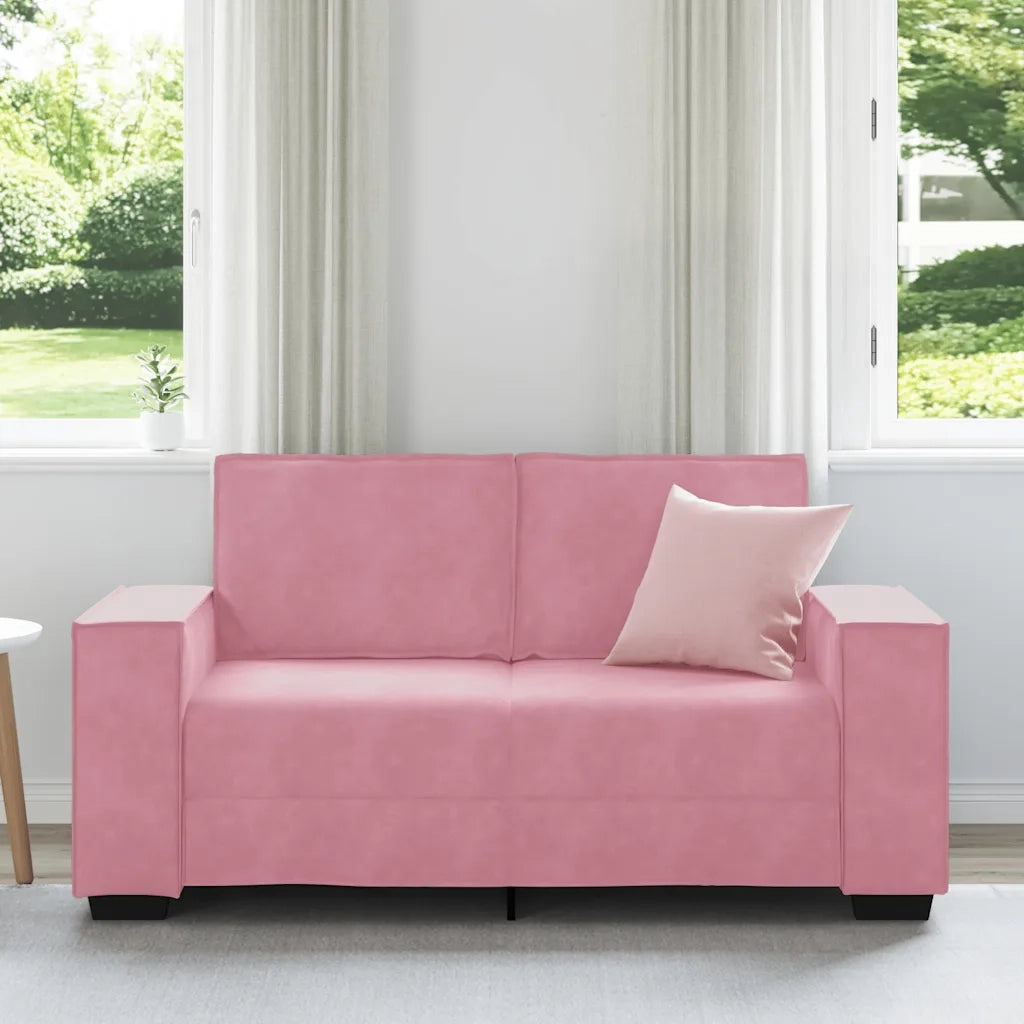 Divano a 2 Posti Rosa 160x78x84 cm in Velluto 4105013