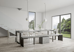 Panca Walk Allungabile 55-305 cm per Consolle Cemento telaio Antracite