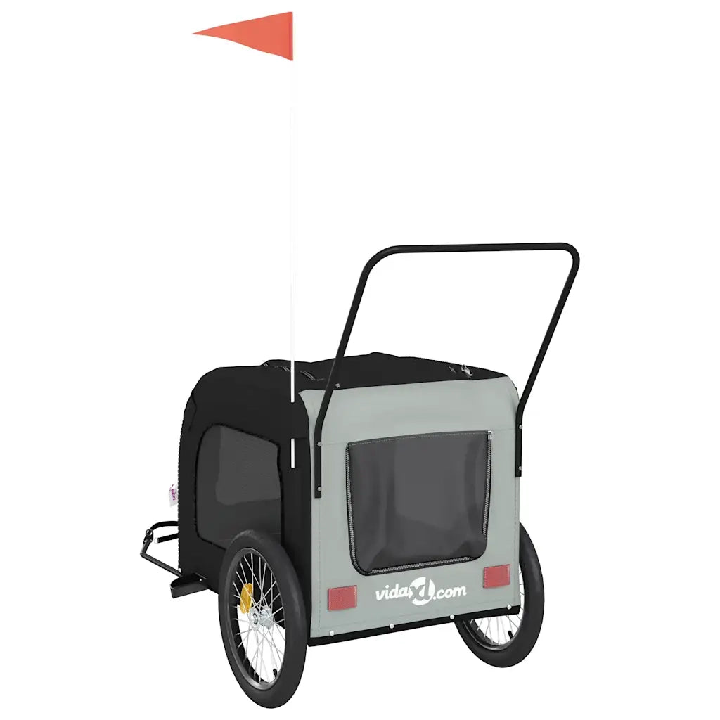 Rimorchio da Bici per Animali Nero e Grigio Oxford e Ferro CFW9244892