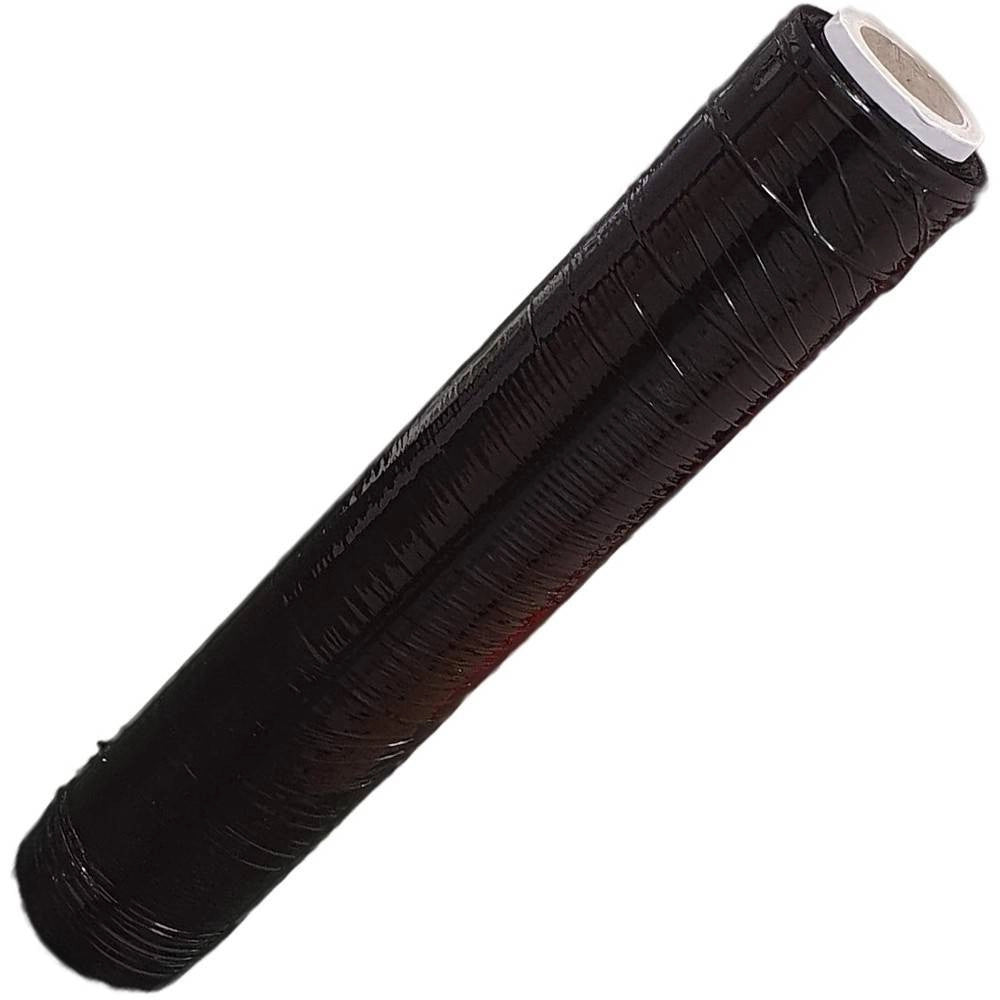 Trade Shop - Film Estensibile Pellicola Nera Rotolo Manuale Per Imballaggi 160mx23myx50cm -