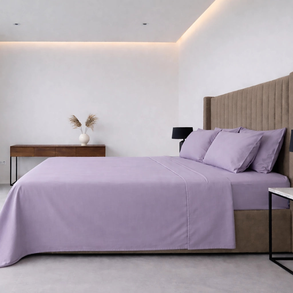 Sapatalo, set Completo Letto Singolo in Policotone, Viola Lilla