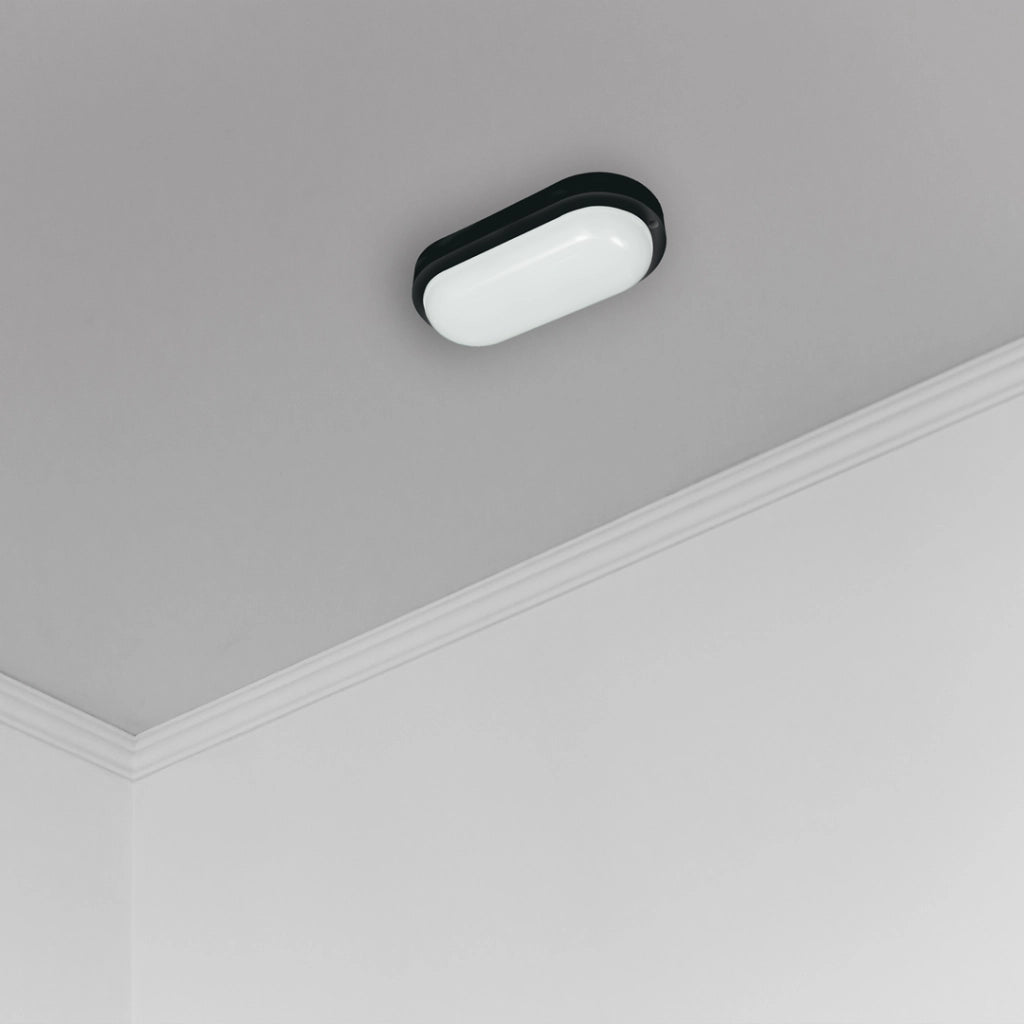 Plafoniera canale ovale nera LED 8W 4000K IP64 Davo