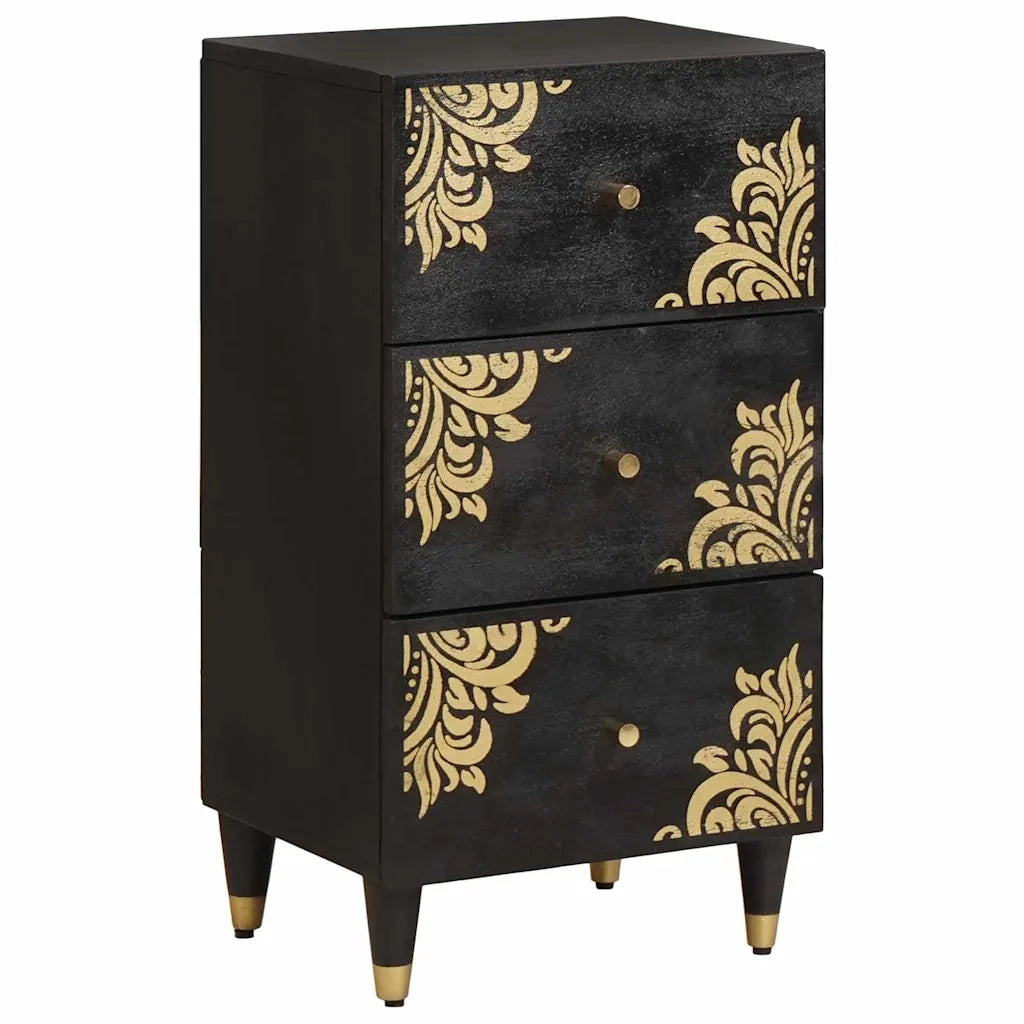 Credenza Nero 40 x 33 x 75 cm Legno di mango massello 4018831