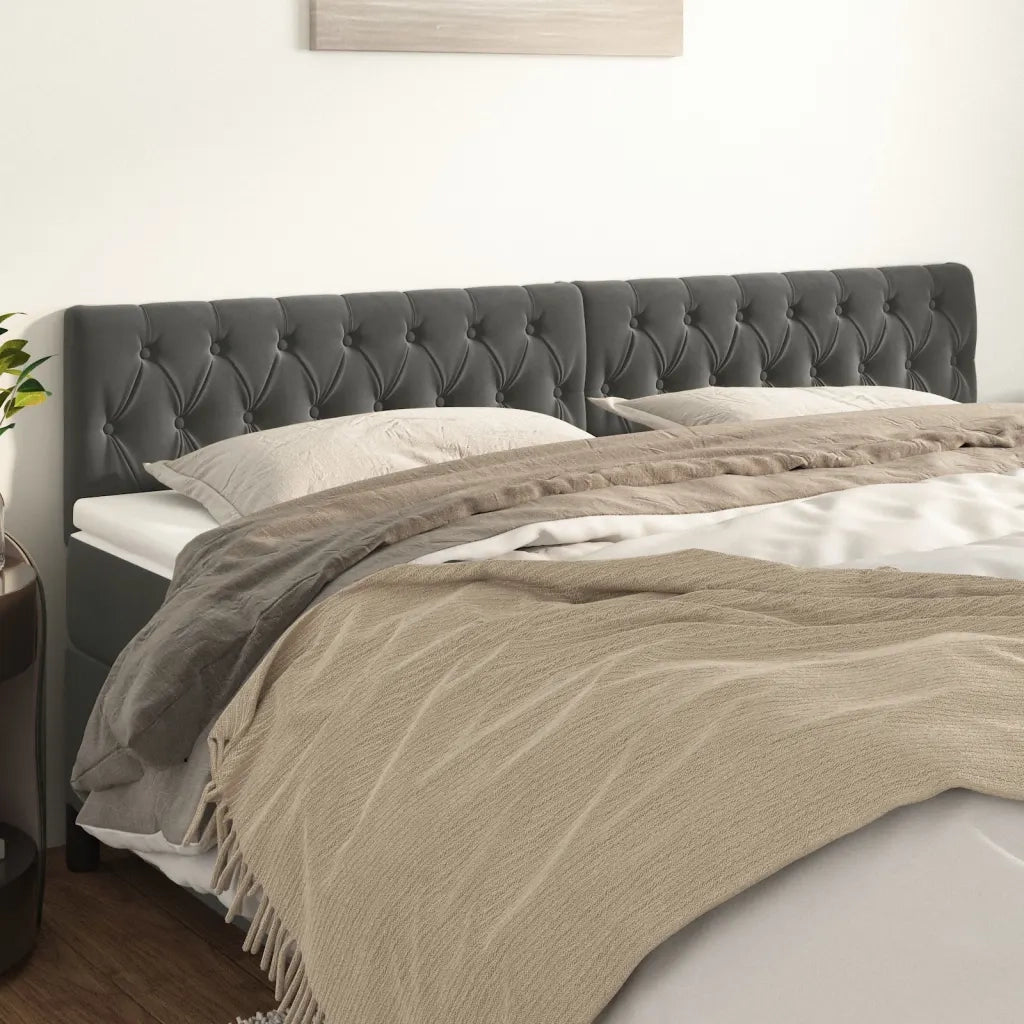 Testiera | Testata Grigio Scuro 180x7x78/88 cm in Velluto