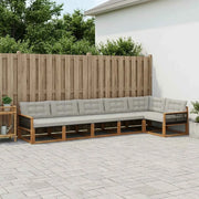 Set di divani da esterno 7 pcs Naturale e Grigio Chiaro 3381471