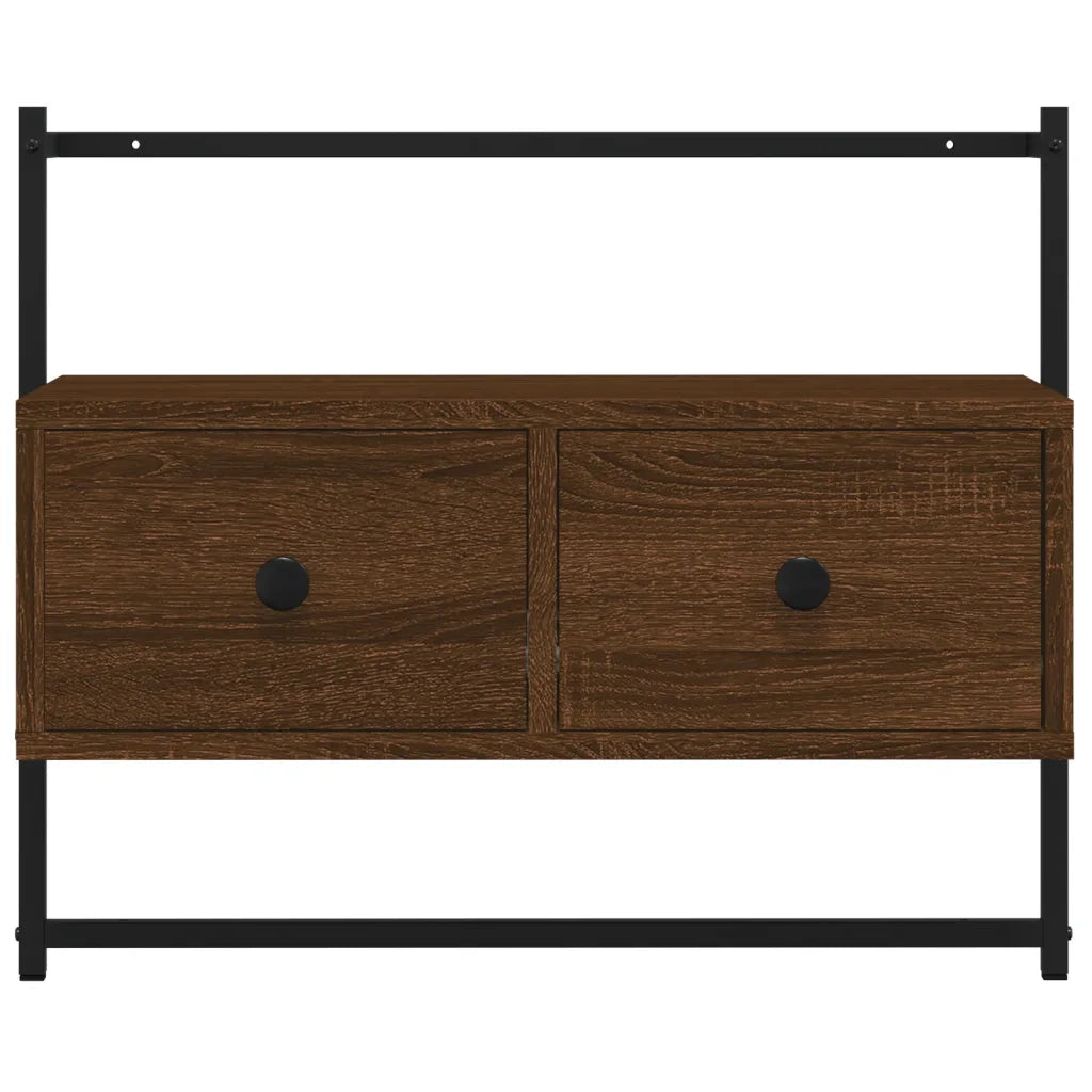 Mobile TV a Muro-Mobile per TV a parete Rovere Marrone 60,5x30x51 cm Legno Multistrato