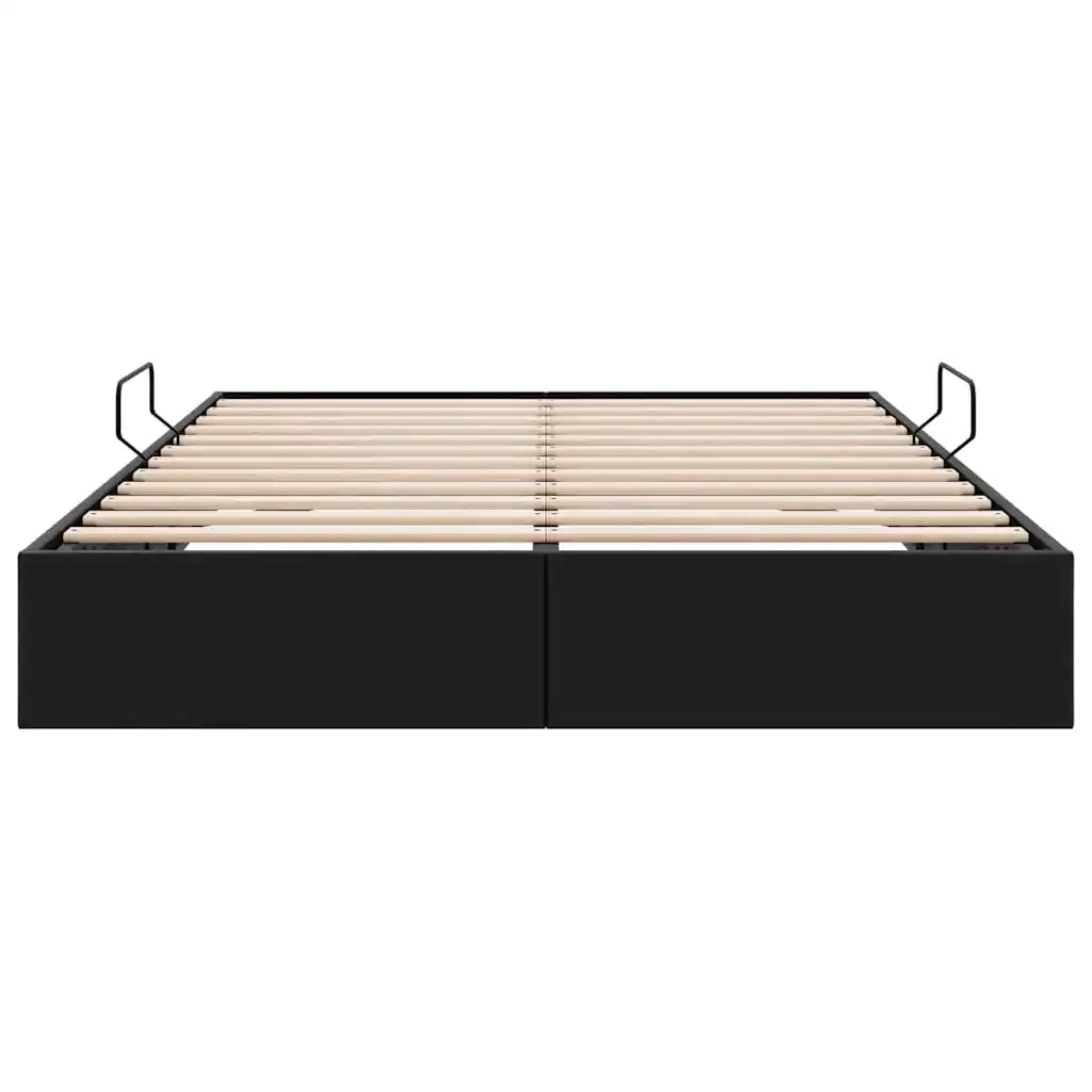 Letto con Contenitore Nero 153 x 203 cm Similpelle 3369974
