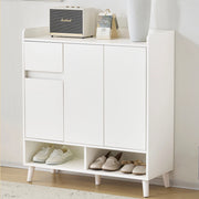Mobile contenitore con ripiani regolabili e vani aperti, per ingresso, in truciolare, bianco, 90 × 35 × 99 cm