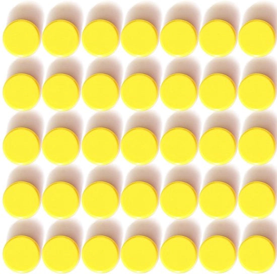 Magnetizzatori per lavagne, magneti per frigorifero, 40 pezzi magneti, magneti forti, magneti per frigorifero, magneti minimi, magneti piccoli, magneti per lavagna, magneti rotondi, per lavagna da parete (giallo)