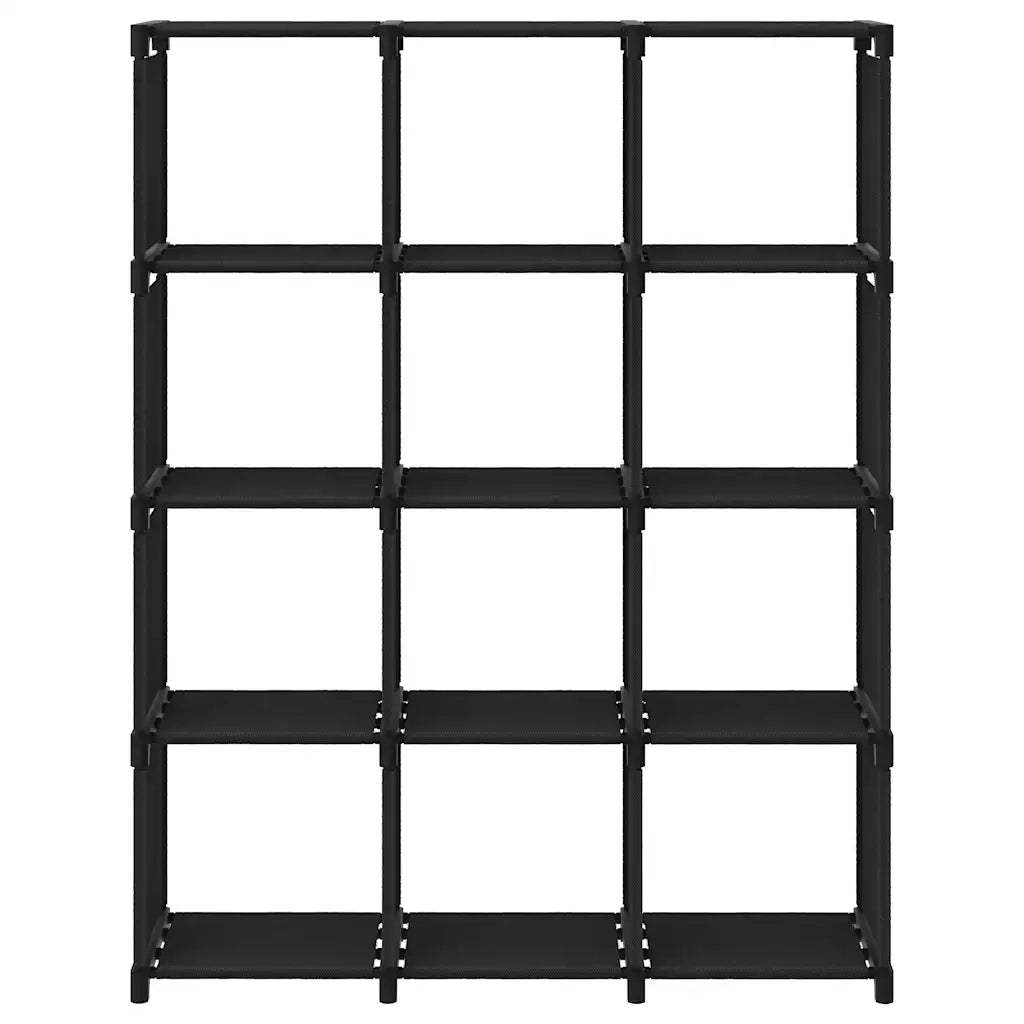 Mensola con 12 Vani a Cubo Nera 103x30x141 cm in Tessuto cod mxl 10329