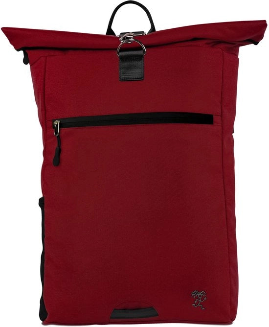 Borsa rolltop per laptop e portafoglio - progettata e realizzata in modo sostenibile - con tasca per laptop e tasca antifurto - 15-22L (rosso)