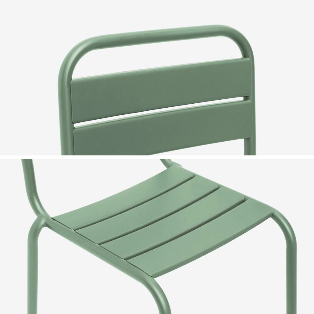 Set di 2 sedie in metallo per bambini, verde chiaro