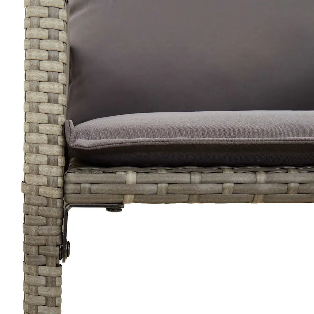 vidaXL Set Bar da Giardino 3 pz con Cuscini Grigio Polyrattan Acacia