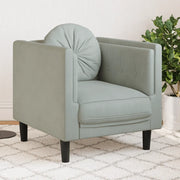 Divano Sedia-Poltrona con Cuscino Grigio Chiaro in Velluto