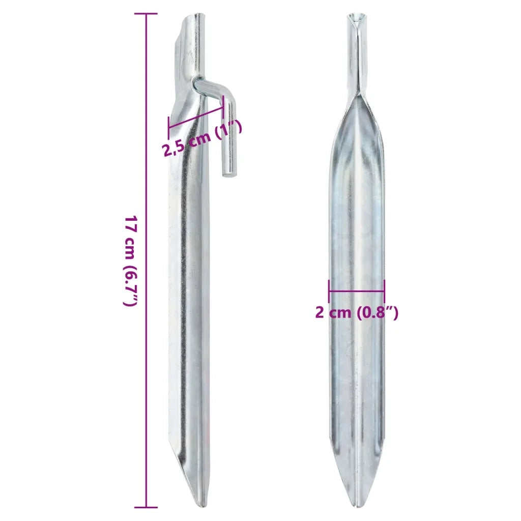 Picchetti Tenda 24 pz a Forma di V 17 cm ?20 mm Acciaio Zincato CFW8717027