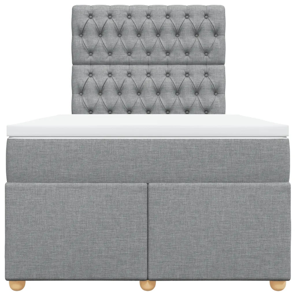 Giroletto a Molle con Materasso Grigio Chiaro 120x190cm Tessuto