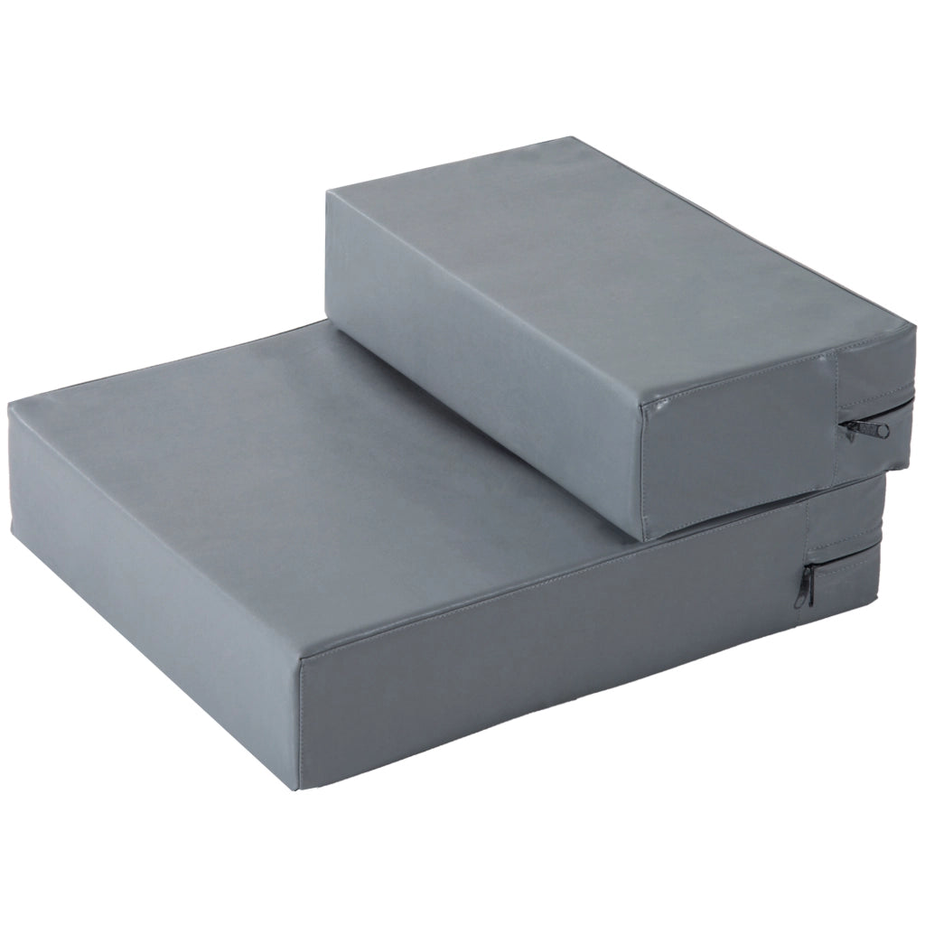 EasyComfort Scaletta per Cani Materassino 2 in 1 in PU e Gommapiuma 45x39x20cm Grigio