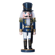 1 Pezzo Schiaccianoci di Natale in Legno Altezza 25cm Serie Rossa e Blu