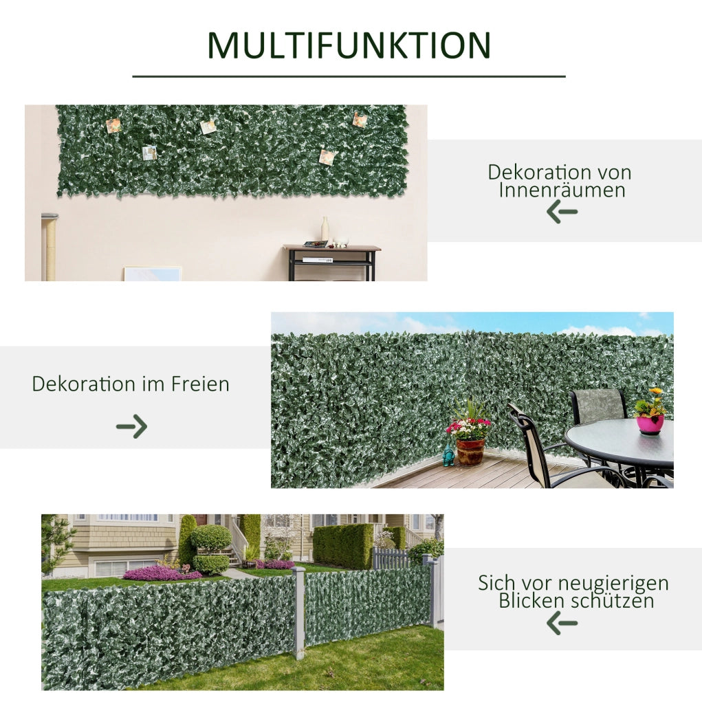 Siepe artificiale frangivista 300 x 150 cm verde scuro per balcone e giardino