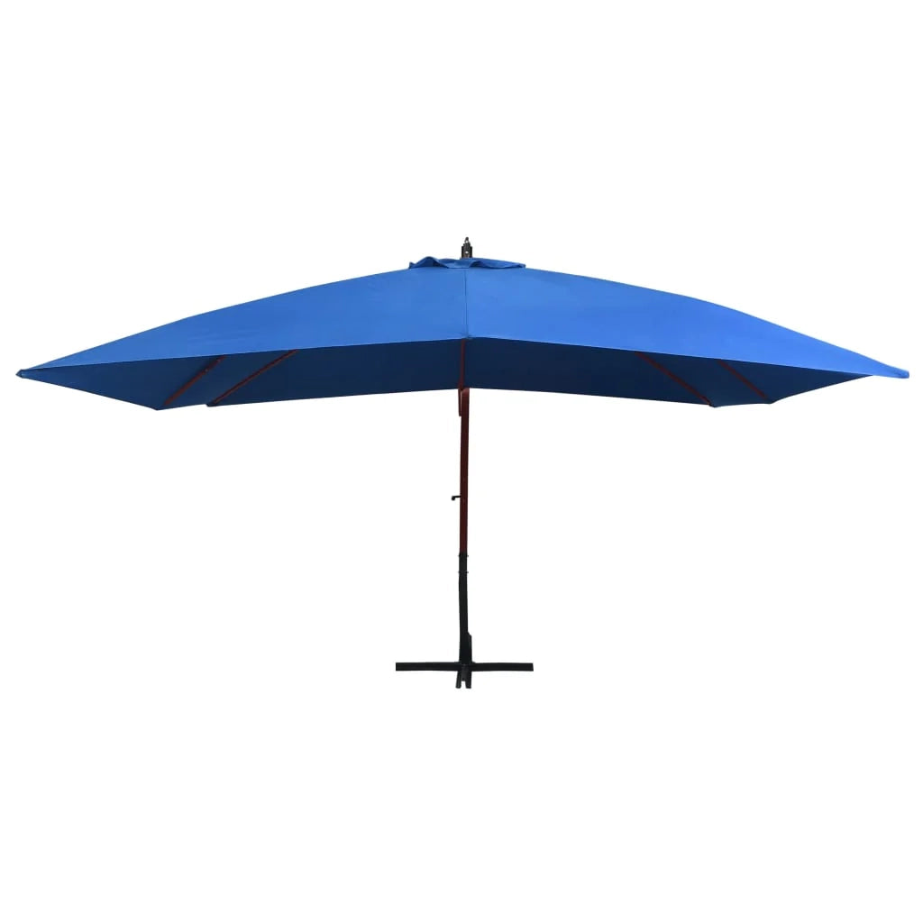 Ombrellone a sospensione con palo in legno 400 x 300 cm blu 02_0008713