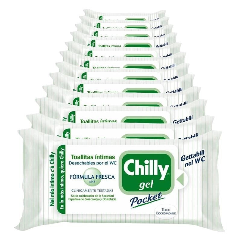 SET 12 CONFEZIONI DI CHILLY SALVIETTE INTIME 12 PZ FRESCHEZZA