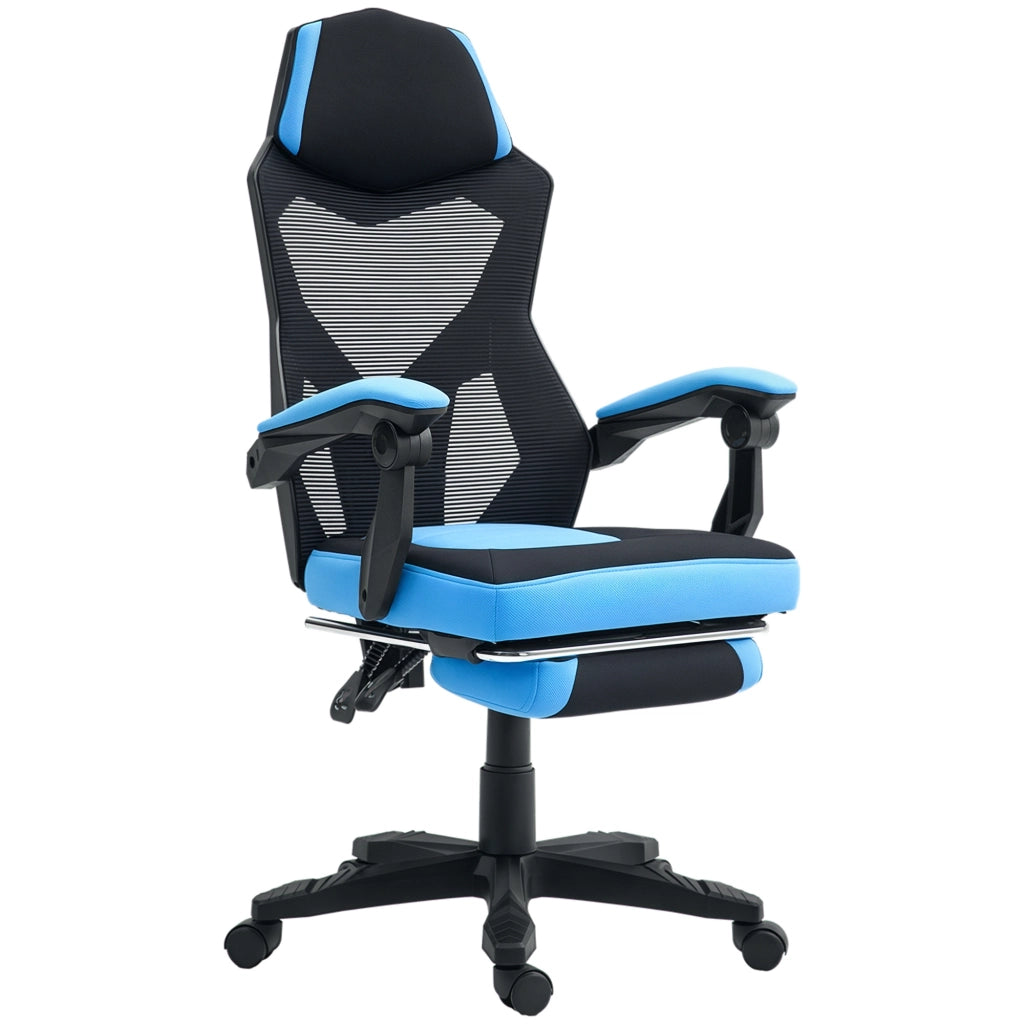 Sedia Gaming con Poggiapiedi ¨C Xylo ¨C Regolabile Schienale Reclinabile 135¡ã Blu e Nero