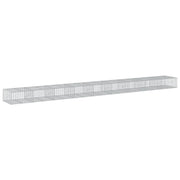 Cesto gabbione recinzione gabbia muro di contenimento con coperchio 900 x 100 x 50 cm ferro zincato argento 02_0040212
