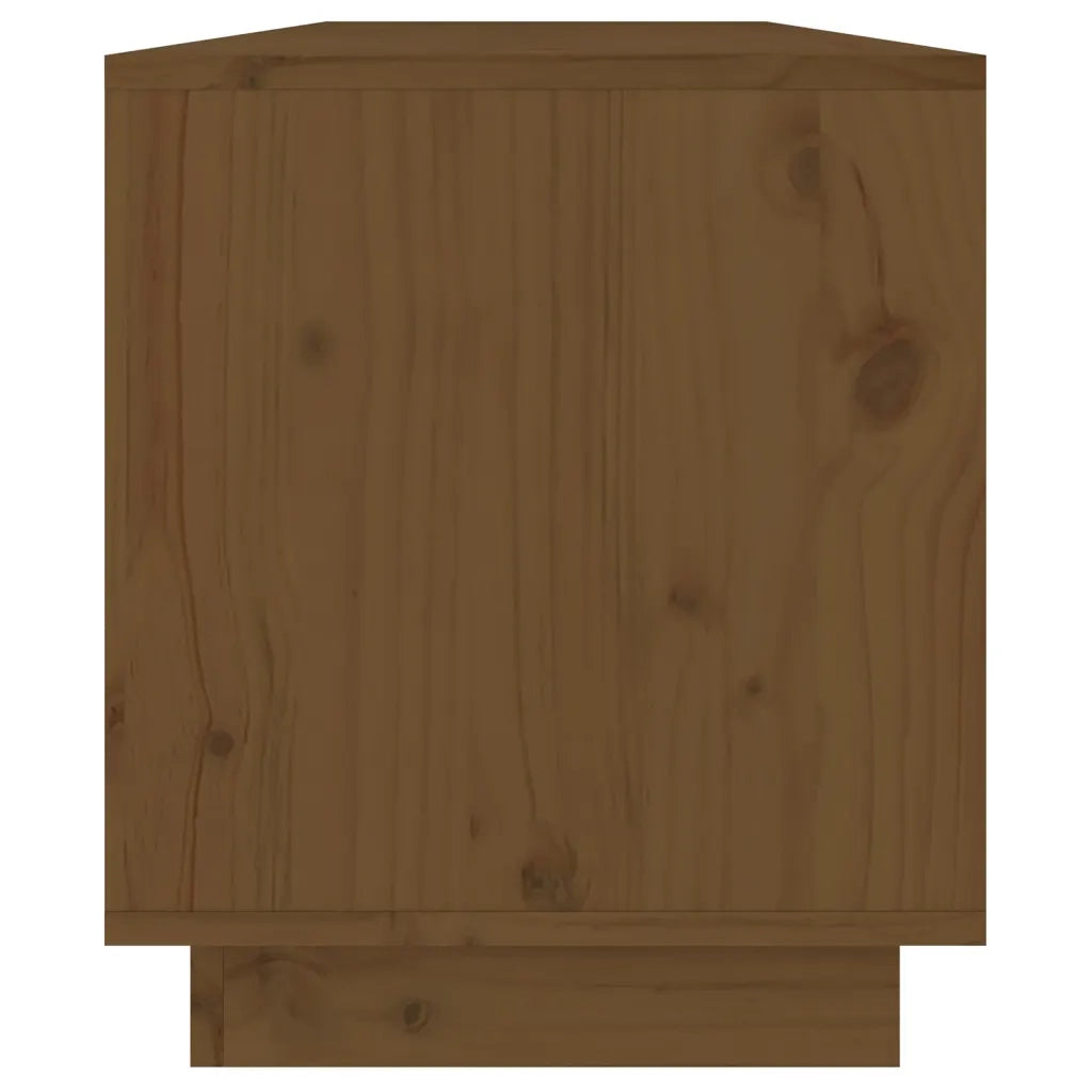 Mobile Porta TV Ambrato 110,5x34x40cm in Legno Massello di Pino 813847