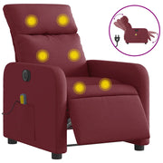 Poltrona Massaggiante | Sedia Relax Reclinabile Elettrica Rosso Vino Tessuto