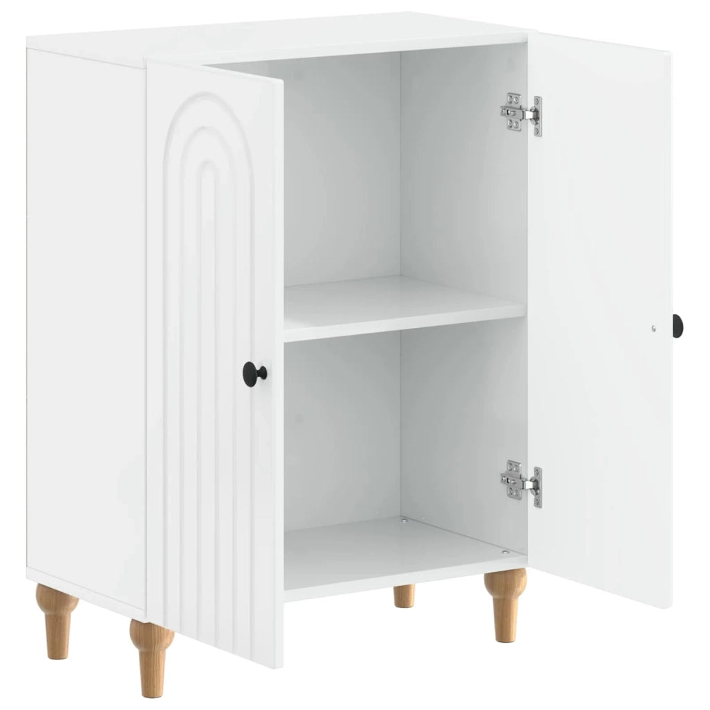 Mobiletto da Bagno ALKMAAR Bianco Lucido 59,5 x 31 x 80 cm 896179