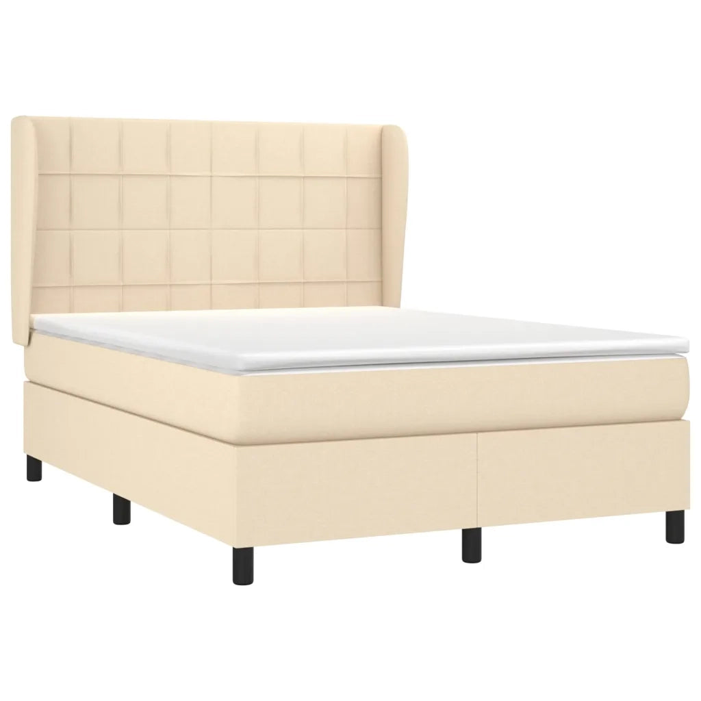 Giroletto a Molle con Materasso Crema 140x19 cm in Tessuto 3127962