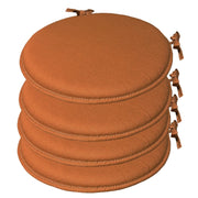 Set 4 Cuscini Sedia Cotone Rotondi Morbidi Universali Eleganti Coprisedia Tondo - Marrone