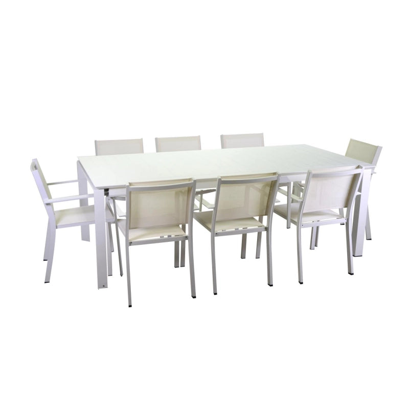Tavolo alluminio El Paso allungabile bianco rettangolare cm 220/330x110h76