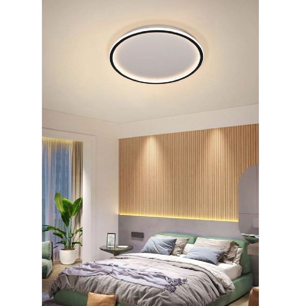 Trade Shop - Plafoniera A Led Moderna Da Soffitto Tonda 43watt Luce Fredda Naturale Calda C13 -