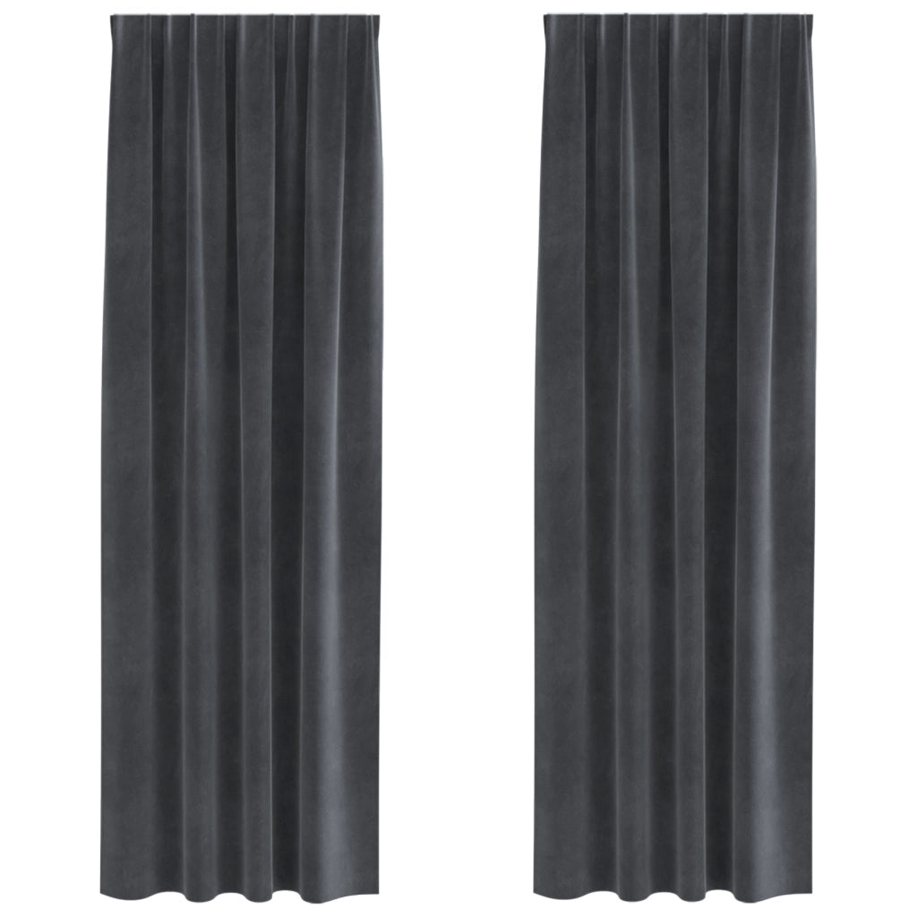 Tende Blackout  con nastro superiore 2 pz Grigio chiaro in Velluto