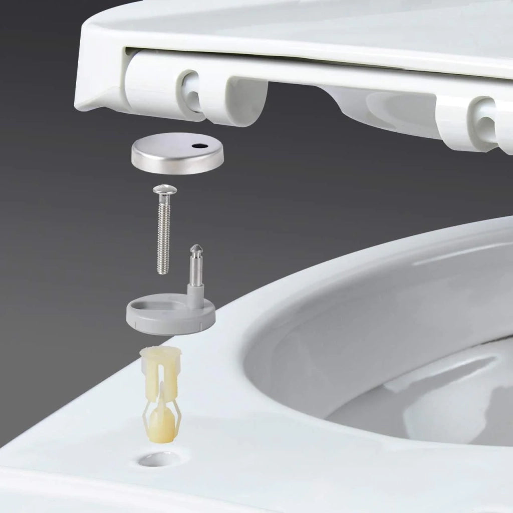 Sedile WC bianco cerniera a chiusura ammortizzata coperchio WC a sgancio rapido 19_0000672