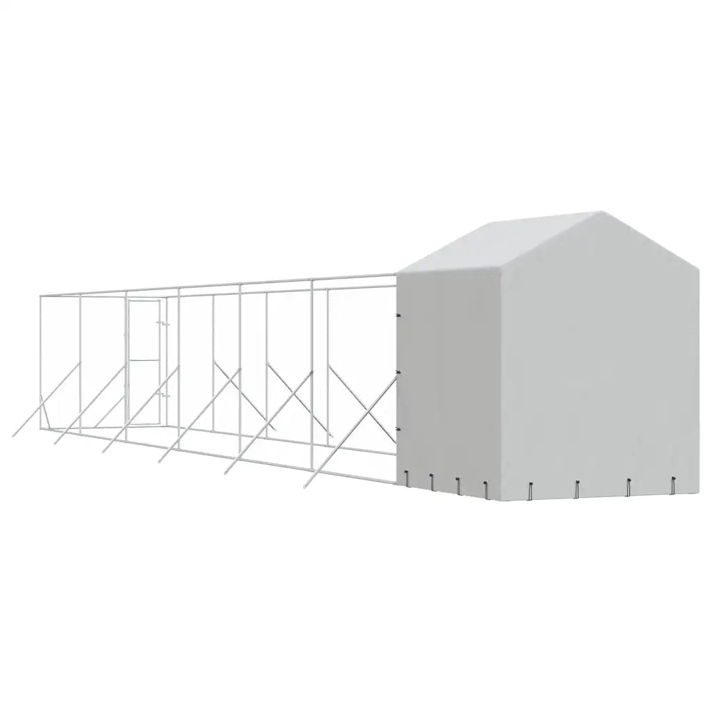 Cuccia Cani da Esterno Tetto Argento 2x14x2,5 m Acciaio Zincato 3190477