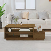Tavolino da Salotto ambra 120x50x40,5 cm Legno Massello di Pino 814417