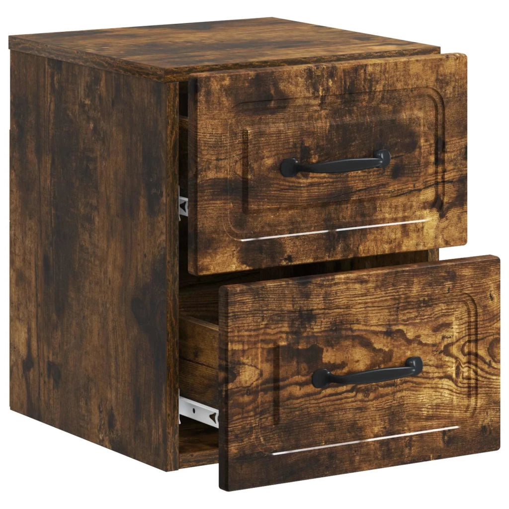 Mobiletto da notte a muro Rovere Fumo 34,5 x 33 x 40 cm 899325