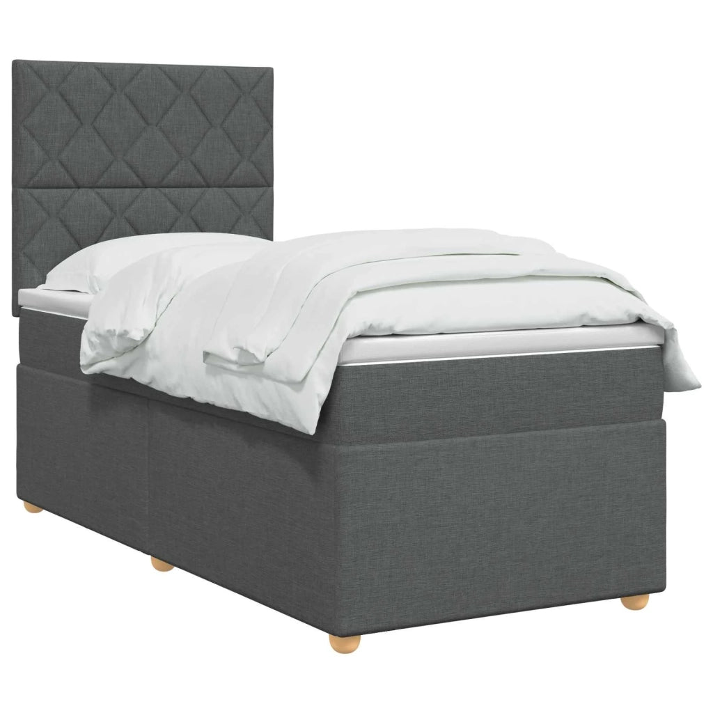 Letto box spring con materasso Grigio Scuro 90 x 190 cm Tessuto 3453782