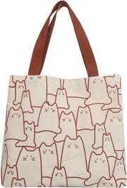 Borsa da Spesa con Gatto, Borsa a Tracolla per Gatto - Borsa a Mano Opaca con Cerniera