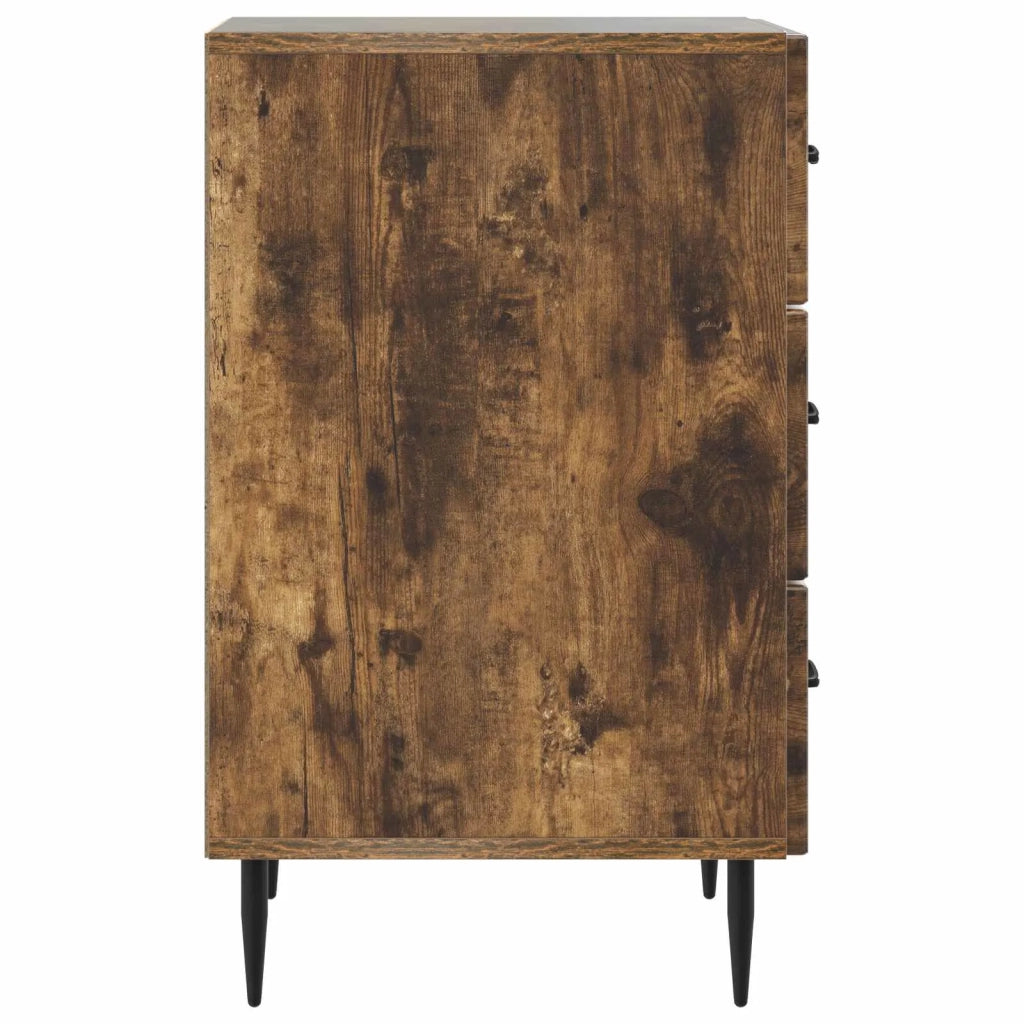 Comodino | Armadio da Notte | Mobiletto da notte con cassetto Rovere Fumo 43 x 41 x 66,5 cm